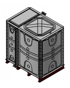 2250 Litre GRP Sectional Water Tank with Internally Flanged Base (IFB) - 1.5X1X1.5