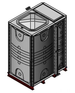 3000 Litre GRP Sectional Water Tank with Internally Flanged Base (IFB) - 1.5X1X2