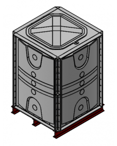 1500 Litre GRP Sectional Water Tank with Internally Flanged Base (IFB) - 1X1X1.5