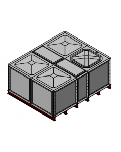 5000 Litre GRP Sectional Water Tank with Internally Flanged Base (IFB) - 2.5X2X1