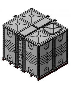 10000 Litre GRP Sectional Water Tank with Internally Flanged Base (IFB) - 2.5X2X2