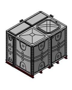 4500 Litre GRP Sectional Water Tank with Internally Flanged Base (IFB) - 2X1.5X1.5