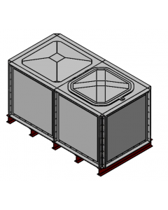 2000 Litre GRP Sectional Water Tank with Internally Flanged Base (IFB) - 2X1X1