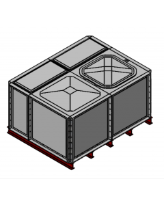 3000 Litre GRP Sectional Water Tank with Internally Flanged Base (IFB) - 2X1.5X1