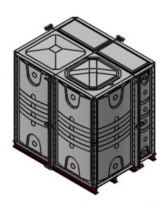 6000 Litre GRP Sectional Water Tank with Internally Flanged Base (IFB) - 2X1.5X2