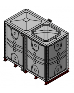 3000 Litre GRP Sectional Water Tank with Internally Flanged Base (IFB) - 2X1X1.5