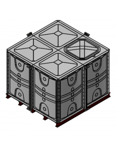 6000 Litre GRP Sectional Water Tank with Internally Flanged Base (IFB) - 2X2X1.5