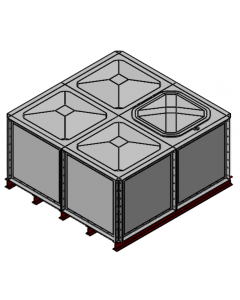 4000 Litre GRP Sectional Water Tank with Internally Flanged Base (IFB) - 2X2X1