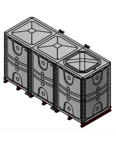 4500 Litre GRP Sectional Water Tank with Internally Flanged Base (IFB) - 3X1X1.5