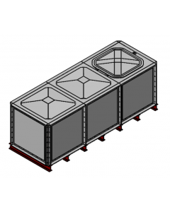 3000 Litre GRP Sectional Water Tank with Internally Flanged Base (IFB) - 3X1X1