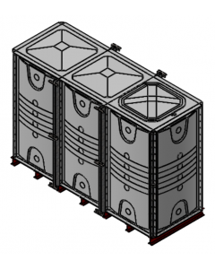 6000 Litre GRP Sectional Water Tank with Internally Flanged Base (IFB) - 3X1X2