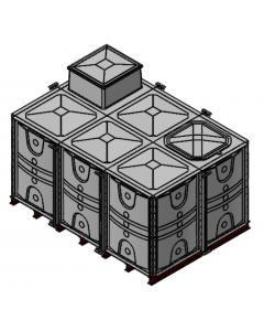 9000 Litre GRP Sectional Water Tank with Internally Flanged Base (IFB) - 3X2X1.5