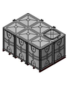 9000 Litre GRP Sectional Water Tank with Internally Flanged Base (IFB) - 3X2X1.5