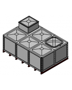 6000 Litre GRP Sectional Water Tank with Internally Flanged Base (IFB) - 3X2X1