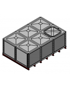 6000 Litre GRP Sectional Water Tank with Internally Flanged Base (IFB) - 3X2X1