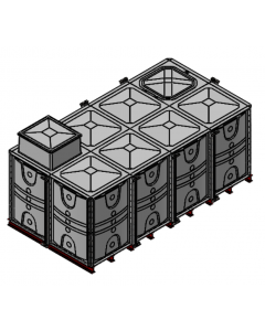 12000 Litre GRP Sectional Water Tank with Internally Flanged Base (IFB) - 4X2X1.5