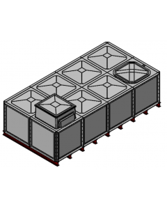 8000 Litre GRP Sectional Water Tank with Internally Flanged Base (IFB) - 4X2X1