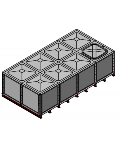 8000 Litre GRP Sectional Water Tank with Internally Flanged Base (IFB) - 4X2X1