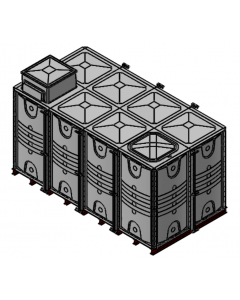 16000 Litre GRP Sectional Water Tank with Internally Flanged Base (IFB) - 4X2X2