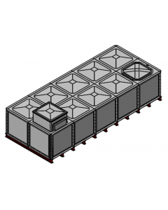 10000 Litre GRP Sectional Water Tank with Internally Flanged Base (IFB) - 5X2X1