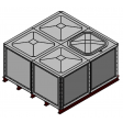 4000 Litre GRP Sectional Water Tank with Internally Flanged Base (IFB) - 2X2X1