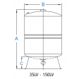 GWS PressureWave 35 Litre Potable Expansion Vessel - Vertical w/ Base - 1" BSP