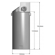 Pedrollo Powertank Slimline 300L Fixed Speed - Dimensions